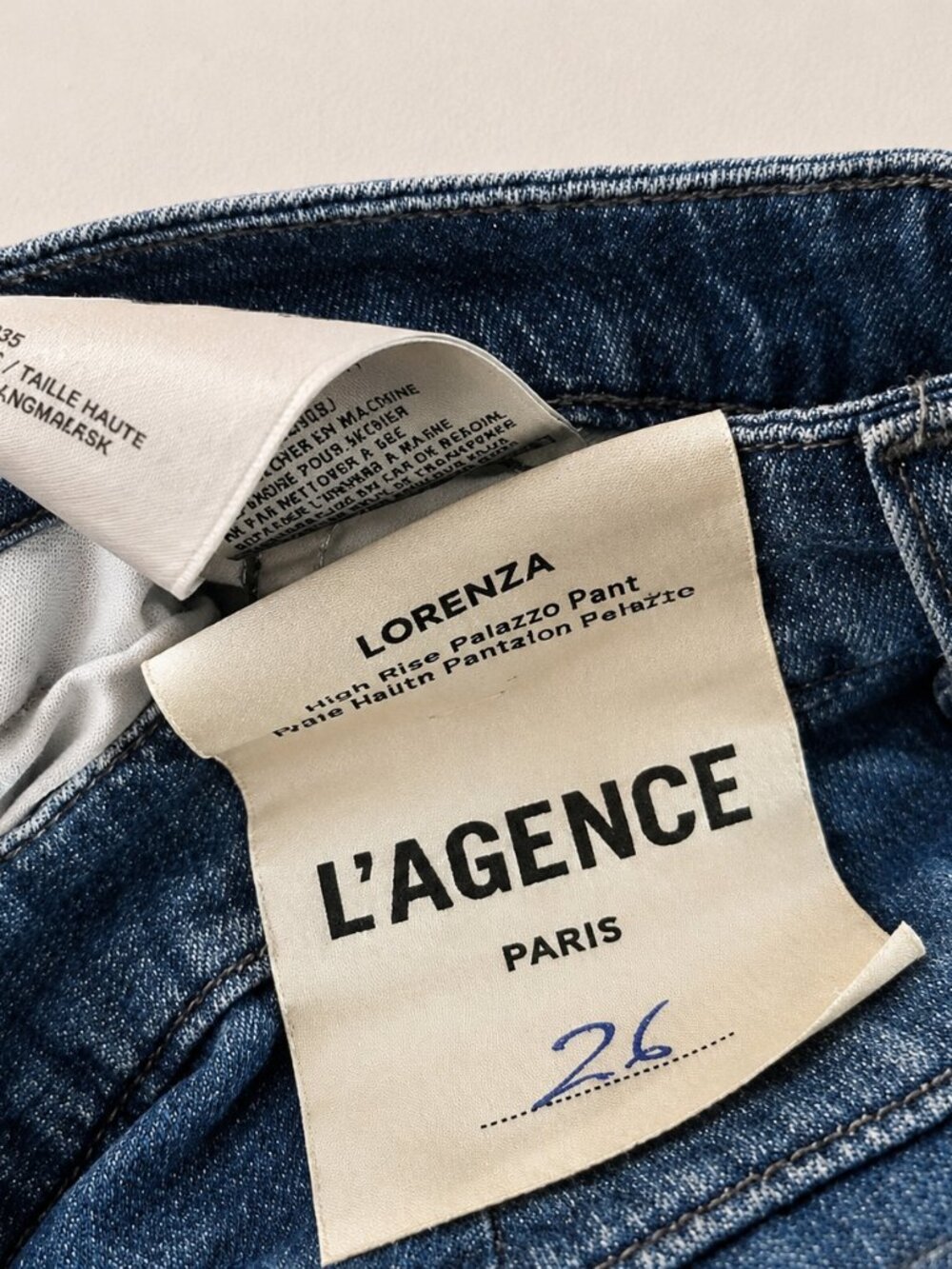 L’AGENCE Lorenza High Rise Palazzo Wide Leg Jeans Newmark Size 26 - Picture 3 of 3